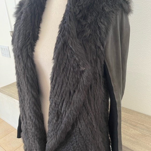 June Rabbit Fur & Leather Jacket - Picture 2 of 8